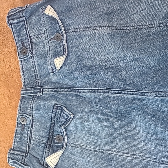 Free People Medium Wash Blue Button Fly High Rise Baggy Shorts Women's Size 4 - Picture 10 of 12